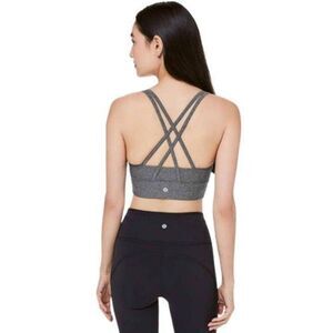 LULULEMON ATHLETICA Energy Bra in Heathered Black Size 4